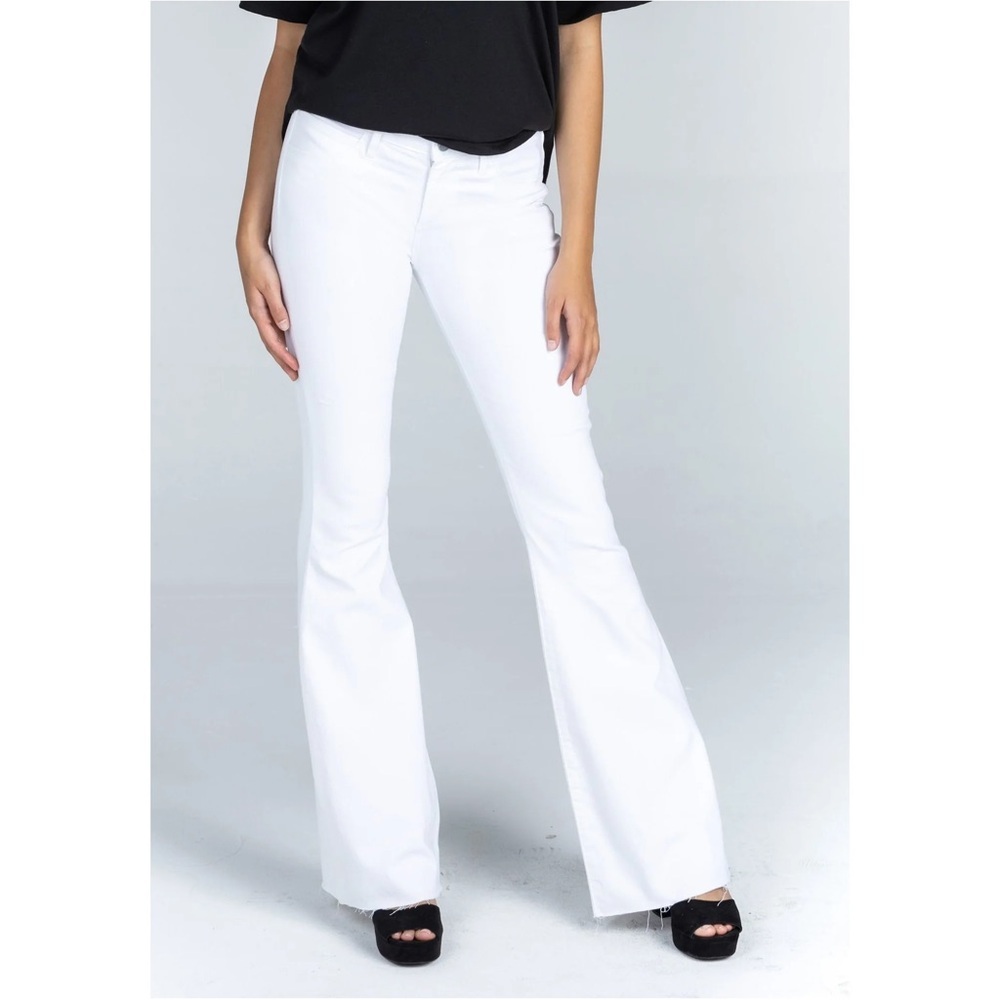 Articles Of Society FAITH FLARES-WHITE SAND distressed hem sz 28